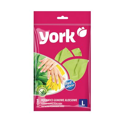YORK Перчатки резиновые с экстрактом Алоэ (L)