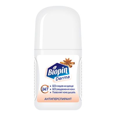 Дезодорант для тела Biopin Derma 50мл Антиперспирант Пряный микс рол