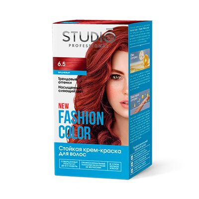Крем-краска для волос STUDIO FASHION COLOR 50/50/15мл Вишнёвый 6.5