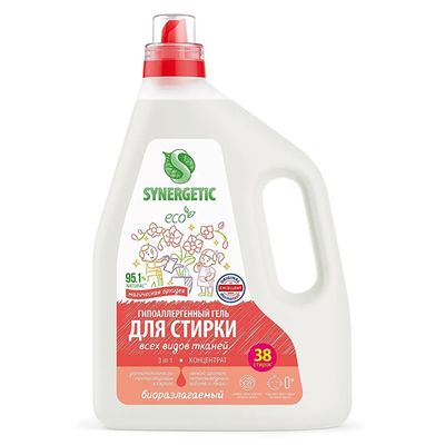 Концентрированный гель SYNERGETIC 1,5л для стирки 3 IN 1