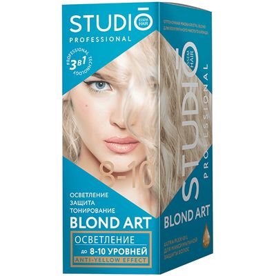Средство для осветления волос STUDIO 3D 2*25г/100мл/25мл до 10 уровней осветления*6