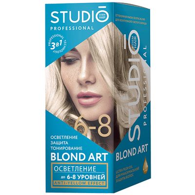 Средство для осветления волос STUDIO 3D 2*25г/100мл/25мл Осветление на 6-8 тонов*6