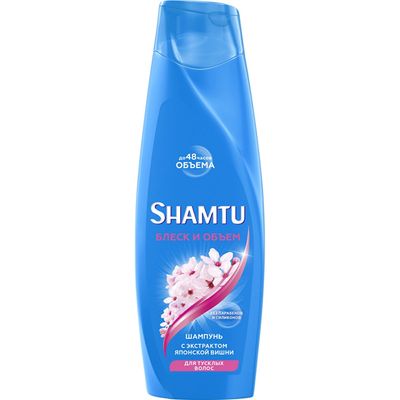 Шампунь для волос SHAMTU 500мл Блеск и объем с экстрактом вишни