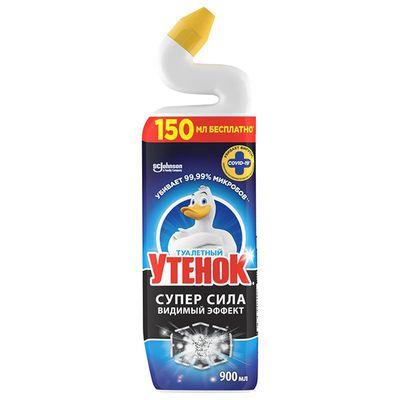 ТУАЛЕТНЫЙ УТЕНОК 900мл Средство для санузлов Суперсила Видимый эффект*12+СТИКЕР