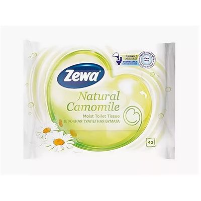 Влажная туалетная бумага ZEWA 40шт Ромашка