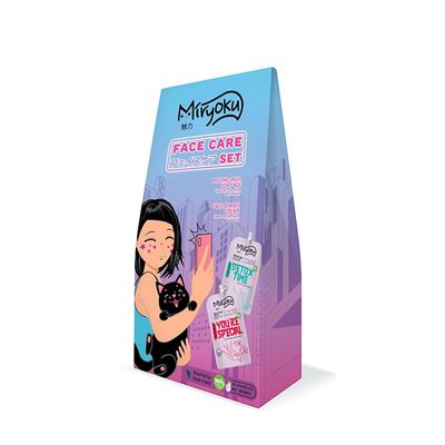 Подарочный набор MIRYOKU FACE CREAM & DETOX GEL 100мл+100мл Крем для лица Алое и Бамбук+Детокс-гель для умывания Ламинария