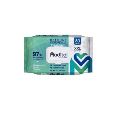 Влажные полотенца MADITOL 60шт big-pack с крышкой КК/10