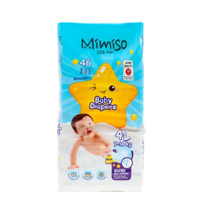 Подгузники для детей MIMISO 46шт одноразовые 4/L 7-14кг jambo-pack КК/2
