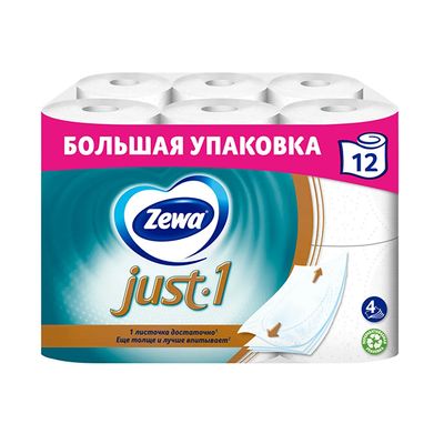 Туалетная бумага ZEWA Just 1 12шт 4сл
