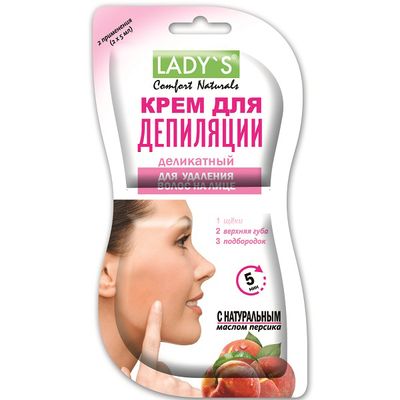 Крем для депиляции LADY'S Comfort Naturals 2х5мл Деликатный для удаления волос на лице