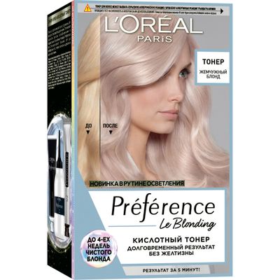 Тонер кислотный для волос L'OREAL Preference Жемчужный блонд