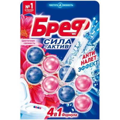 Средство для санузлов БРЕФ 2x50г Туалетный блок Цветная Вода Цветочная свежесть