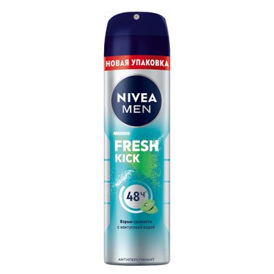 Дезодорант для тела NIVEA 150мл спрей муж FRESH KICK*6