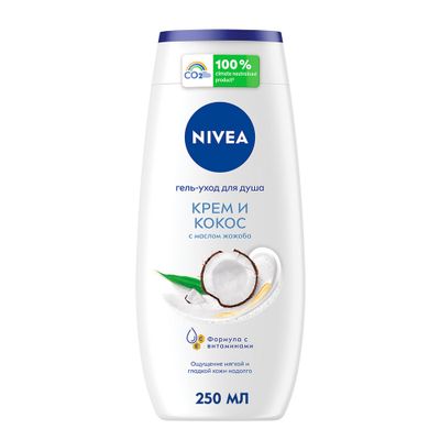Гель для душа NIVEA 250мл Гель-уход Крем кокос*12