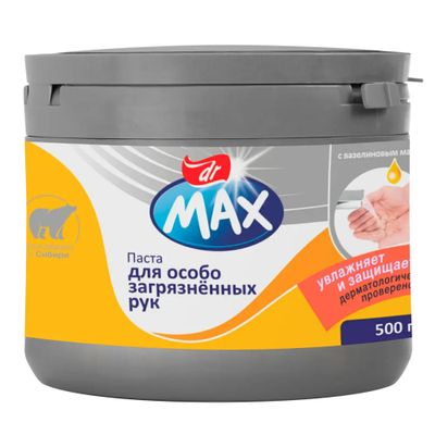 Паста для рук Dr MAX 500г с очищающим эффектом с вазелиновым маслом (Сибирь)