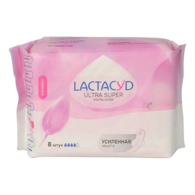 Прокладки женские гигиенические LACTACYD 8шт впитывающие Ultra Super