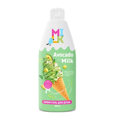 Крем-гель для душа MILK 500мл Молоко и Авокадо