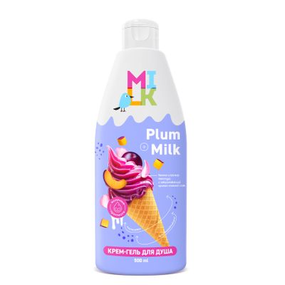 Гель для душа MILK 500мл Крем-гель для душа Молоко и Японская слива