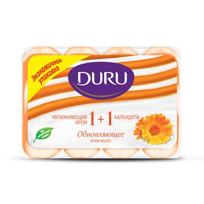 Крем-мыло туалетное DURU 1+1 4*80г Календула (э/пак)