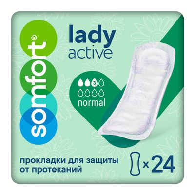 Прокладки урологические SOMFORT Lady Active 24шт Normal