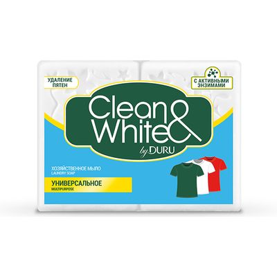 Мыло хозяйственное DURU CLEAN&WHITE 120г*2 Универсальное *24