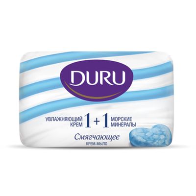 Крем-мыло туалетное DURU 1+1 80г Морские минералы*24