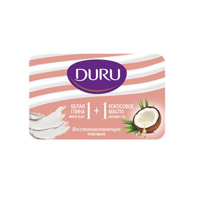 Мыло туалетное DURU 1+1 80г Глина и Кокосовое масло