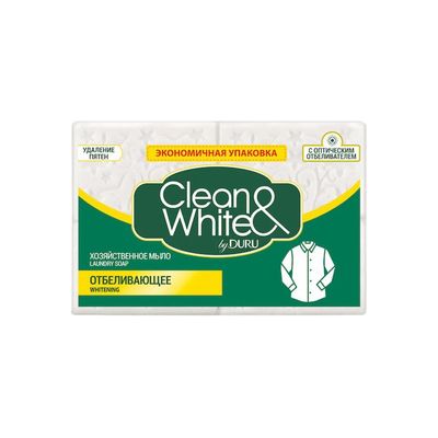Мыло хозяйственное DURU CLEAN&WHITE  4х120г Отбеливающее*21