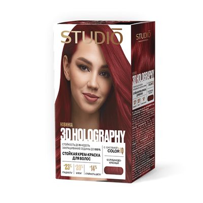 Крем-краска STUDIO professional HOLOGRAPHY 3D 50/50/25/15мл 6.5 Рубиново-красный