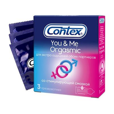 Презервативы Contex You&Me Orgasmic 3шт/уп из натурального латекса