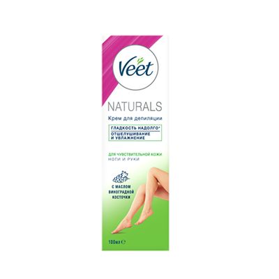 Крем для депиляции VEET Naturals 100мл с маслом виноградной косточки
