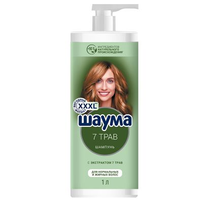Шампунь для волос ШАУМА 1000мл 7 трав