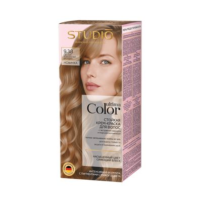 Крем-краска для волос Studio Professional 50/50мл стойкая Ultima Color 9.38 светлый золотистый блондин