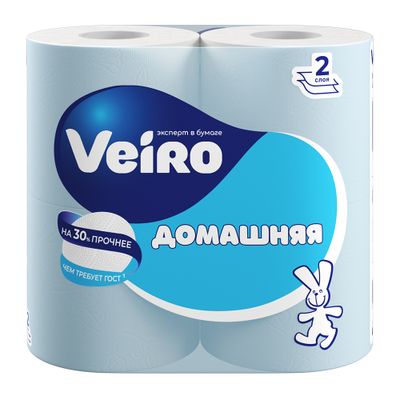 Туалетная бумага VEIRO 4шт 2сл Домашняя
