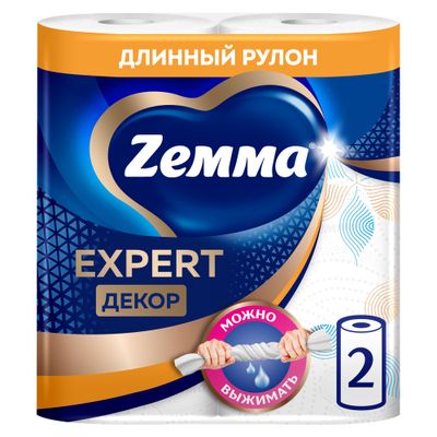 Бумажные полотенца ZEMMA 2шт 3сл Expert Декор
