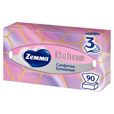 Бумажные салфетки ZEMMA Deluxe 90шт 3сл Design *18