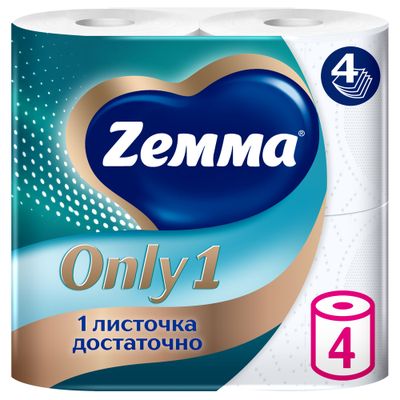 Туалетная бумага ZEMMA Only1 4шт 4сл