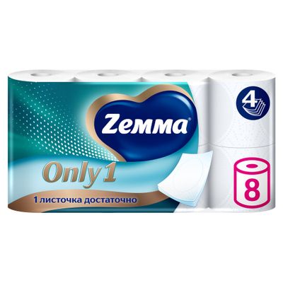 Туалетная бумага ZEMMA Only1 8шт 4сл