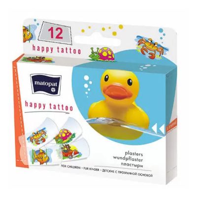 Пластырь Matopat Happy Tattoo 12шт