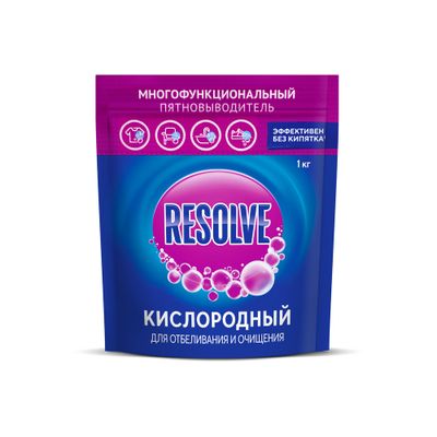 Отбеливатель-очиститель Resolve кислородный многофункциональный порошкообразный 1000г