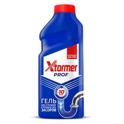 Гель для удаления засоров Xtormer Prof 500мл в канализационных трубах