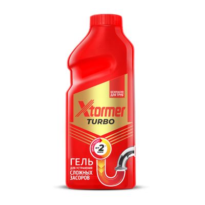 Гель для удаления засоров Xtormer Turbo 500мл в канализационных трубах