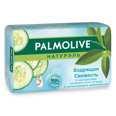 Мыло туалетное PALMOLIVE Натурэль 90г Бодрящая свежесть с экстрактами зеленого чая и огурца