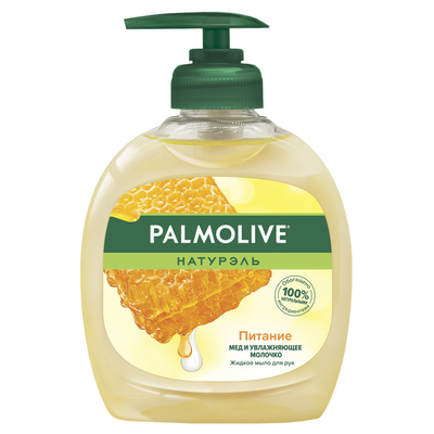 Мыло жидкое PALMOLIVE Натурэль 300мл"Питание" (Мед и Увлажняющее молочко)