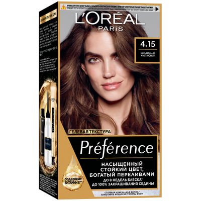 Краска для волос L'OREAL Preference 270мл 4.15 Каракас глубокий каштан