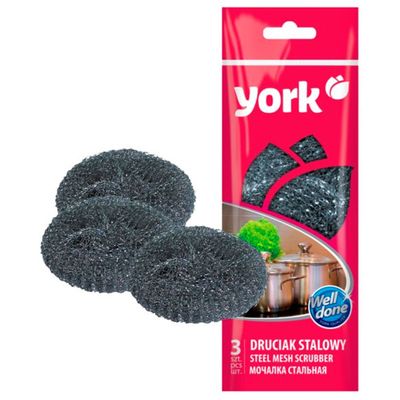 Губка спиральная стальная YORK 3шт Mini