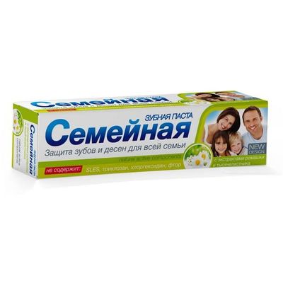 Зубная паста СВОБОДА 130г Семейная с экстрактом тысячелистника и ромашки лам. туба в/ф
