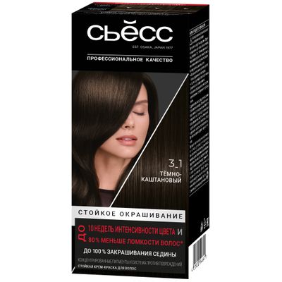 Краска для волос СЬĔСС Color 115мл 3-1 темно-каштановый