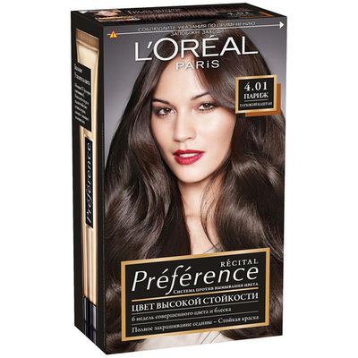 Краска для волос L'OREAL Preference 270мл 4.013 Париж глубокий каштановый