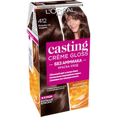 Краска для волос L'OREAL Casting Creme Gloss 254мл 412 Какао со льдом